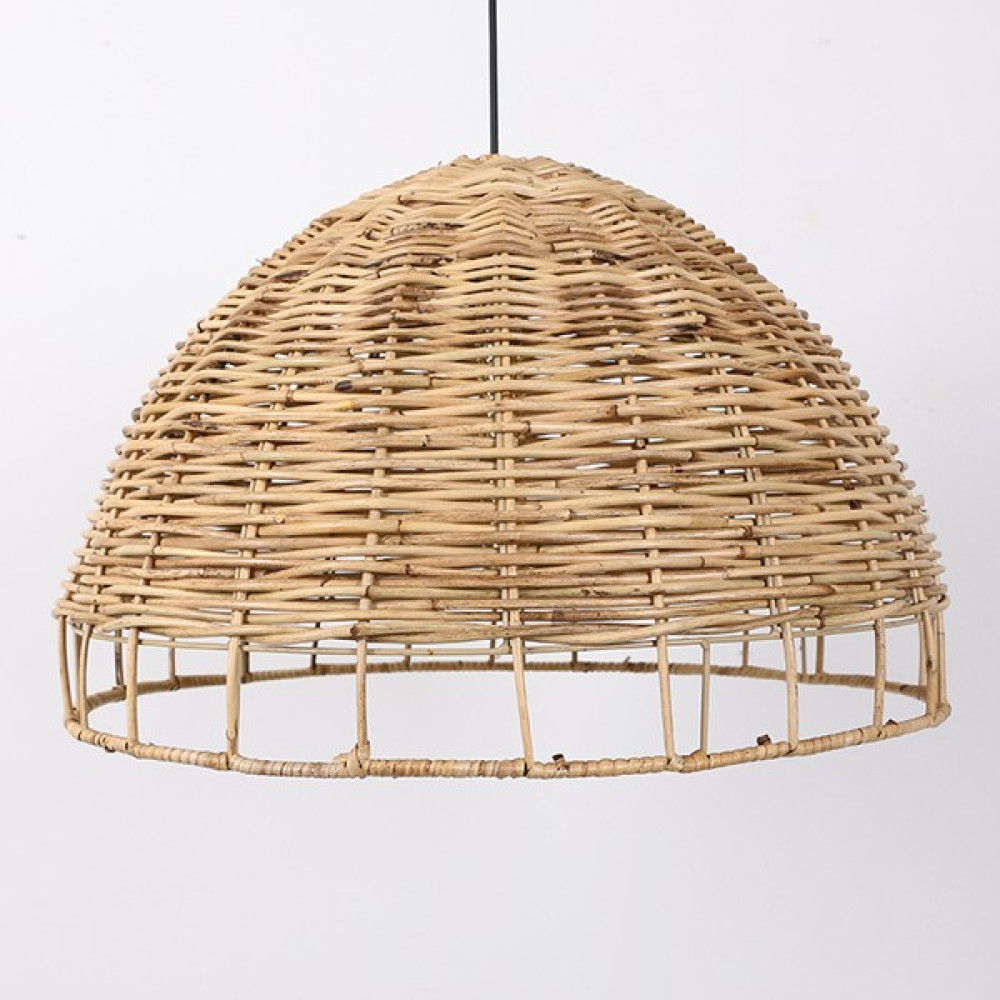 Bambu Rattan Handmade Salon Yatak Odası Antre, Mutfak Dekoratif Sarkıt Avize, Aydınlatma 55x36 - Bej Avize Fiyatı