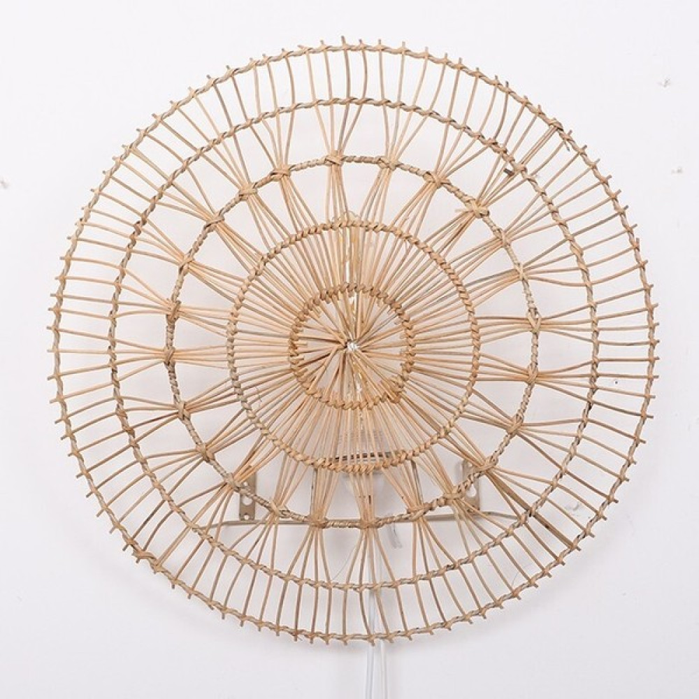 Bambu Rattan Salon Yatak Odası Antre Ahşap Doğal Aplik Avize Tasarım Aplik Aydınlatma 50x9cm Avize Fiyatı
