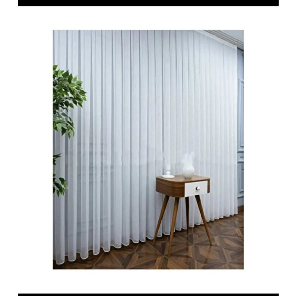 Bambu Tt Tül (1x3) Sıkı Pile - 450 x 235 cm - Ekru Tül Perde Fiyatı