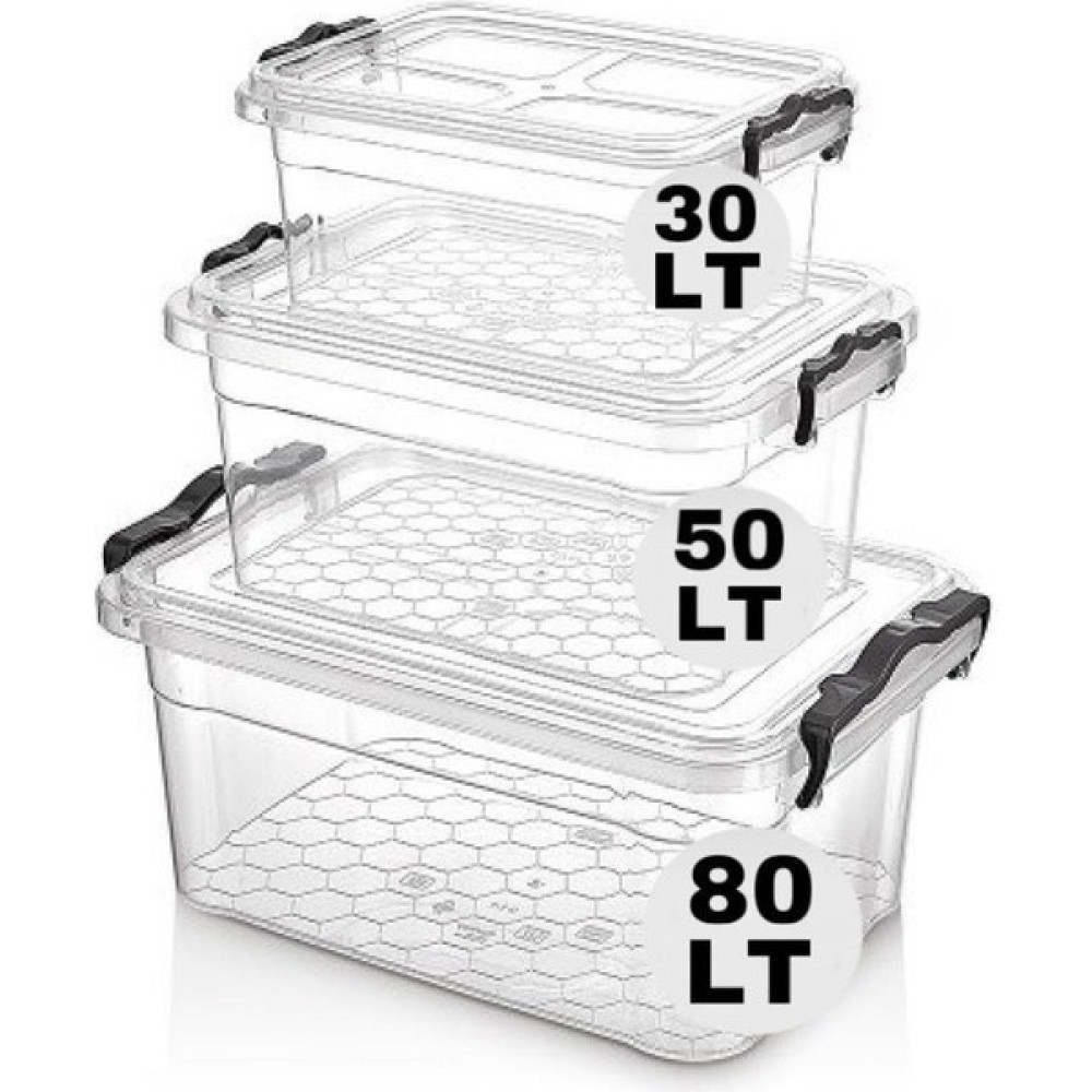 Bambus Home Erzak Kiler Saklama Kabı 3lü Set 80/50/30 Lt Saklama Kapları Fiyatı