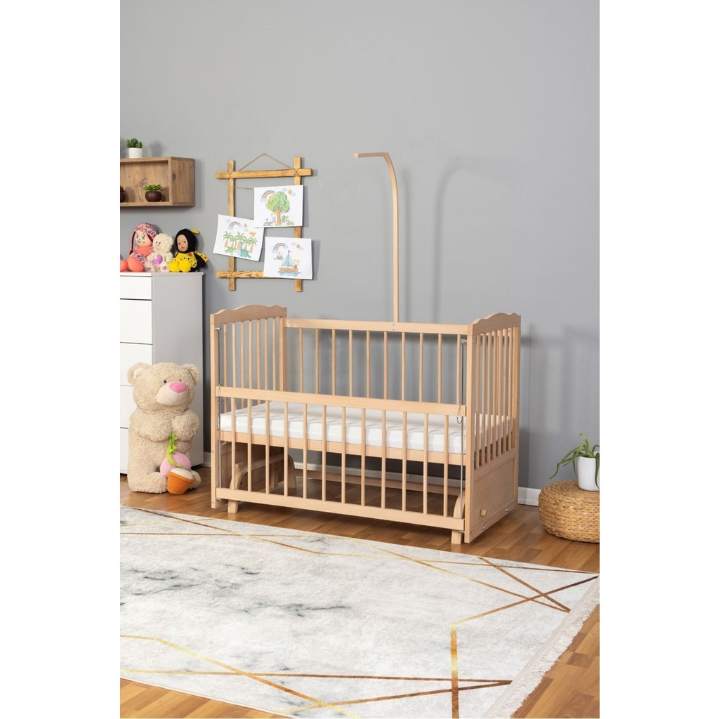 Bamgidoo Ahşap Beşik Anne Yanı Bebek Beşiği Organik (Boyasız) 60X120 - Uyku Setsiz Tek Yataklı Bebek Oyun Parkı & Beşikleri Fiyatı
