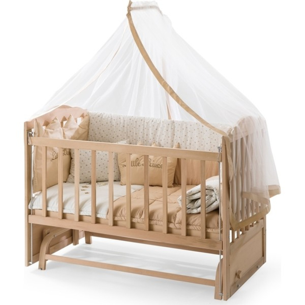 Bamgidoo Ahşap Organik Beşik Anne Yanı Beşik 3 Kademeli Lüx Bebek Beşiği 60 x 120 cm - Krem Prenses Uyku Setli & Soft Yataklı - Krem - Pembe Beşik Fiyatı