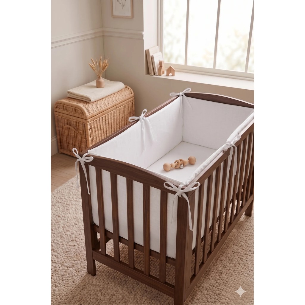 Bamgidoo Mobilya Yerli Üretim Beşik Yan Koruma Seti 4 Parça – Bebek Beşiği Kenar Koruyucu - 60 x 120 cm - Beyaz Bebek Oyun Parkı & Beşikleri Fiyatı