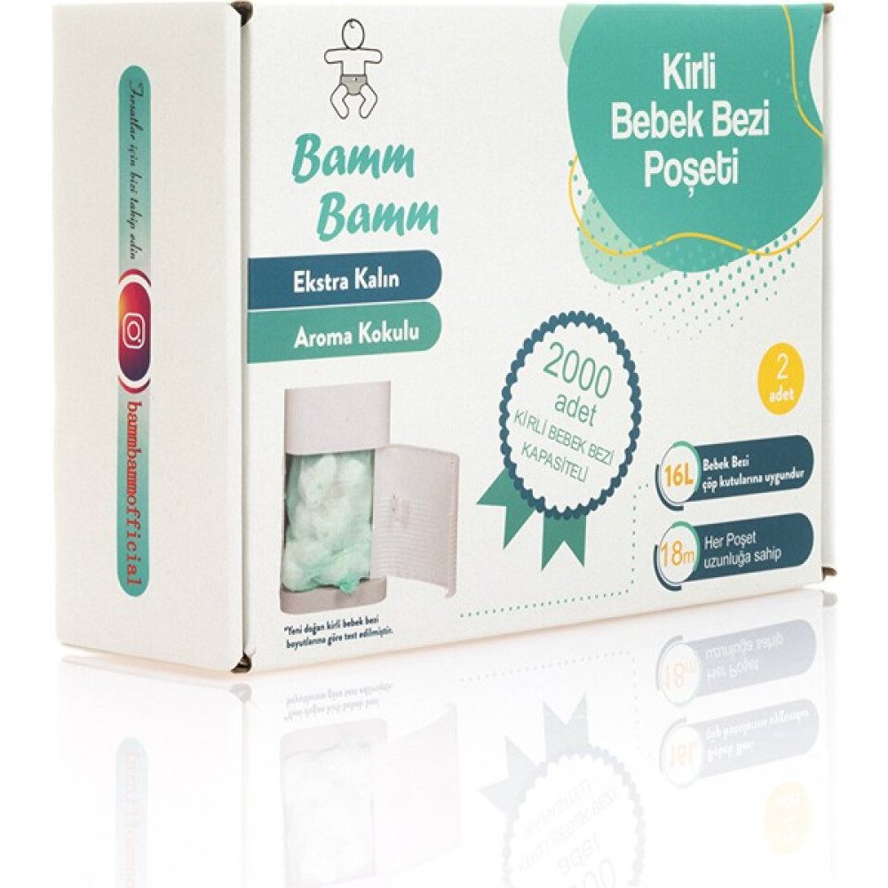 Bamm Bamm 2000 Kirli Bebek Bezi Kapasiteli Çöp Poşeti - Tek Beden - Renkli Bebek Banyo-Tuvalet Fiyatı