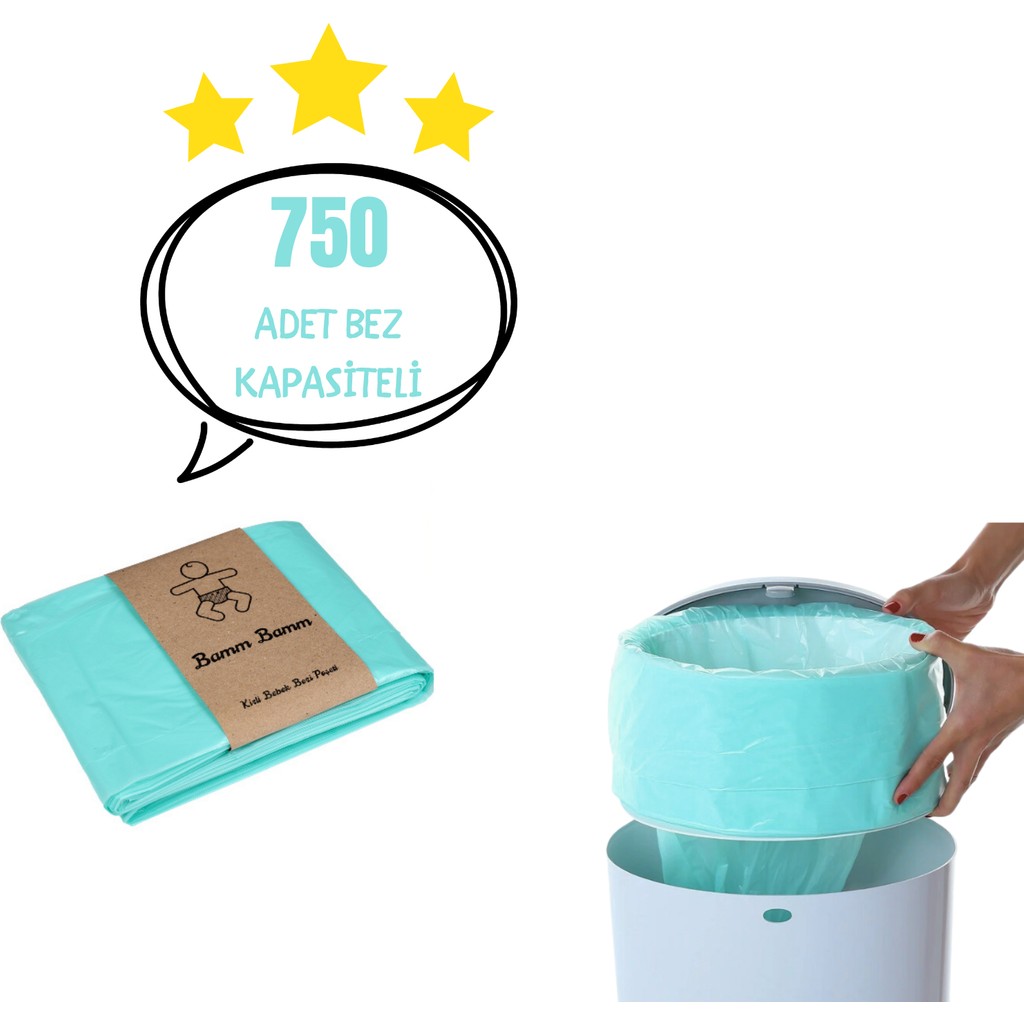 Bamm Bamm Kirli Bebek Bezi Çöp Kovaları İle Uyumlu 1 Paket Çöp Poşeti Bebek Bezi Fiyatı