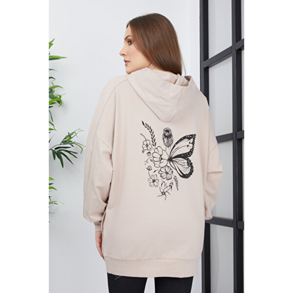 Banada Moda Kadın Line Art Sırt Baskılı Oversize Sweatshirt Oversize Bayan Sweatshirt Fiyatı