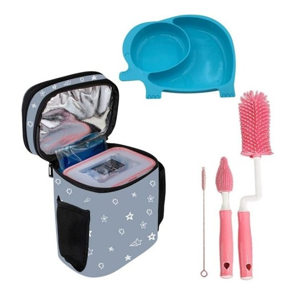 Banadaal® Deprem Çocuk Bebek Bakım Seti 3 Bakım Çantası+Mavi Mama Tabağı+Biberon Temizleme Fırçası Bebek Bakım Çantası Fiyatı