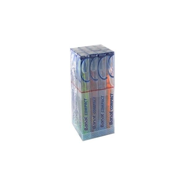 Banat Orta Sertlikte Diş Fırçası 12'li Paket Kutulu Compact Fırça Renkli Seçenekler Diğer Fiyatı