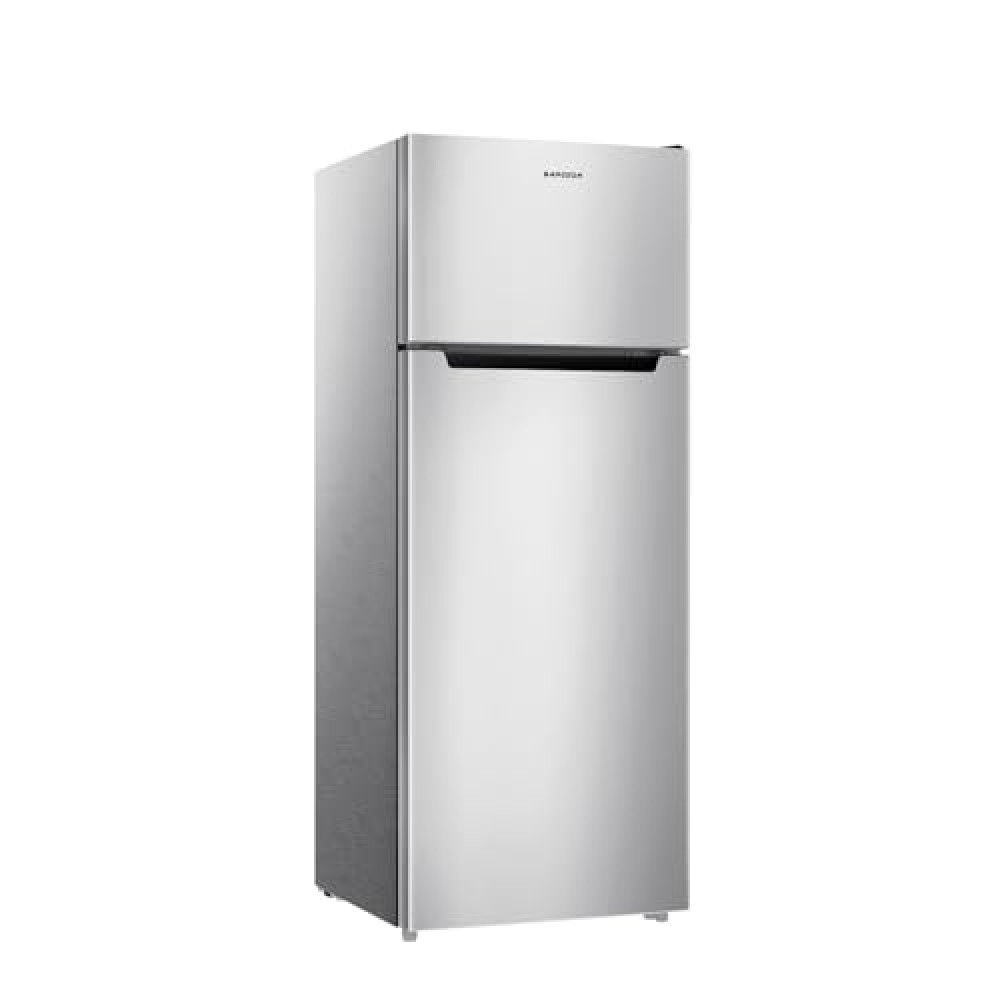 BANGSON 7.7 Cu.Ft Refrigerator with Freezer, Apartment Size Fridge with Top Freezer, for Apartment, Office, Kitchen and Garage, Stainless Steel, Silver