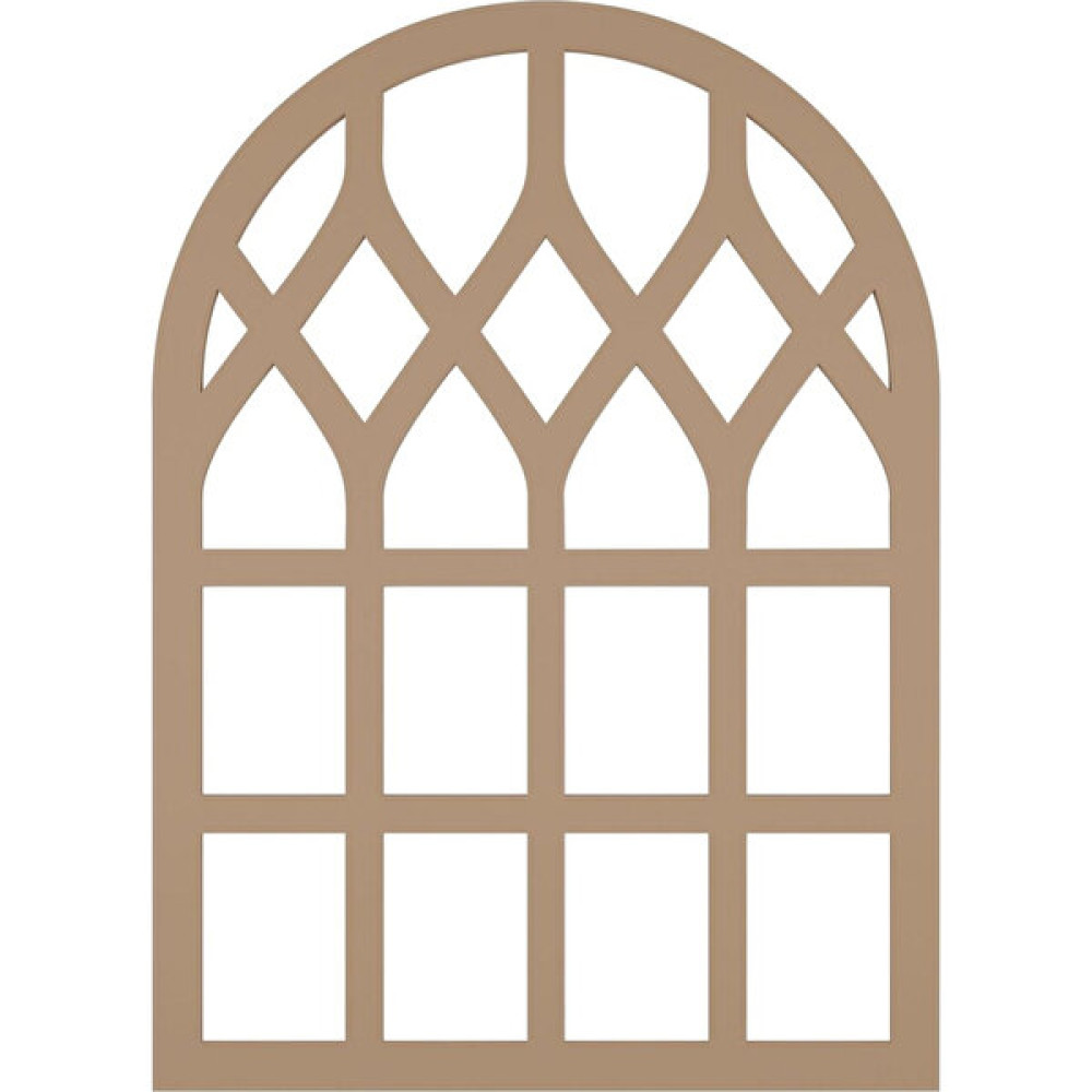 Bangu Hint Pencere Ayna Kanallı Boyanabilir Dekoratif Duvar Çerçeve 18MM Ham Mdf - 65 cm x 100 cm - Ham Ahşap Sanatsal Malzemeler Fiyatı