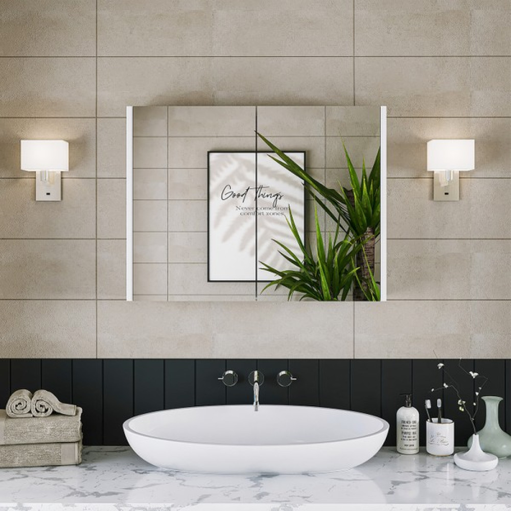 Banos Banyo Kulpsuz Tek Kapaklı Mat Beyaz Mdf 80 Cm Aynalı Banyo Üst Dolabı Banyo Dolabı / Mobilyası Fiyatı