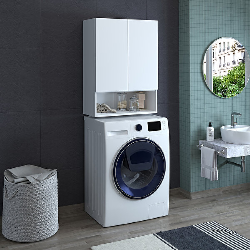 Banos Roomart Cu3 Çok Amaçlı Çamaşır Makinesi Üst Banyo Dolabı - Beyaz Banyo Dolabı / Mobilyası Fiyatı
