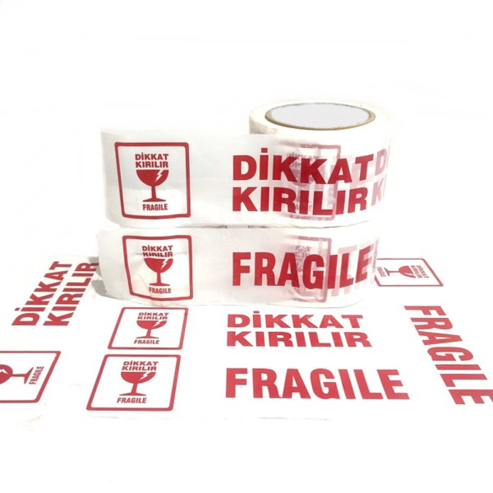 Bant Evi Dikkat Kırılır Fragile Baskılı Koli Bandı 67 mm x 100 Metre Fragile Bant Bant Fiyatı
