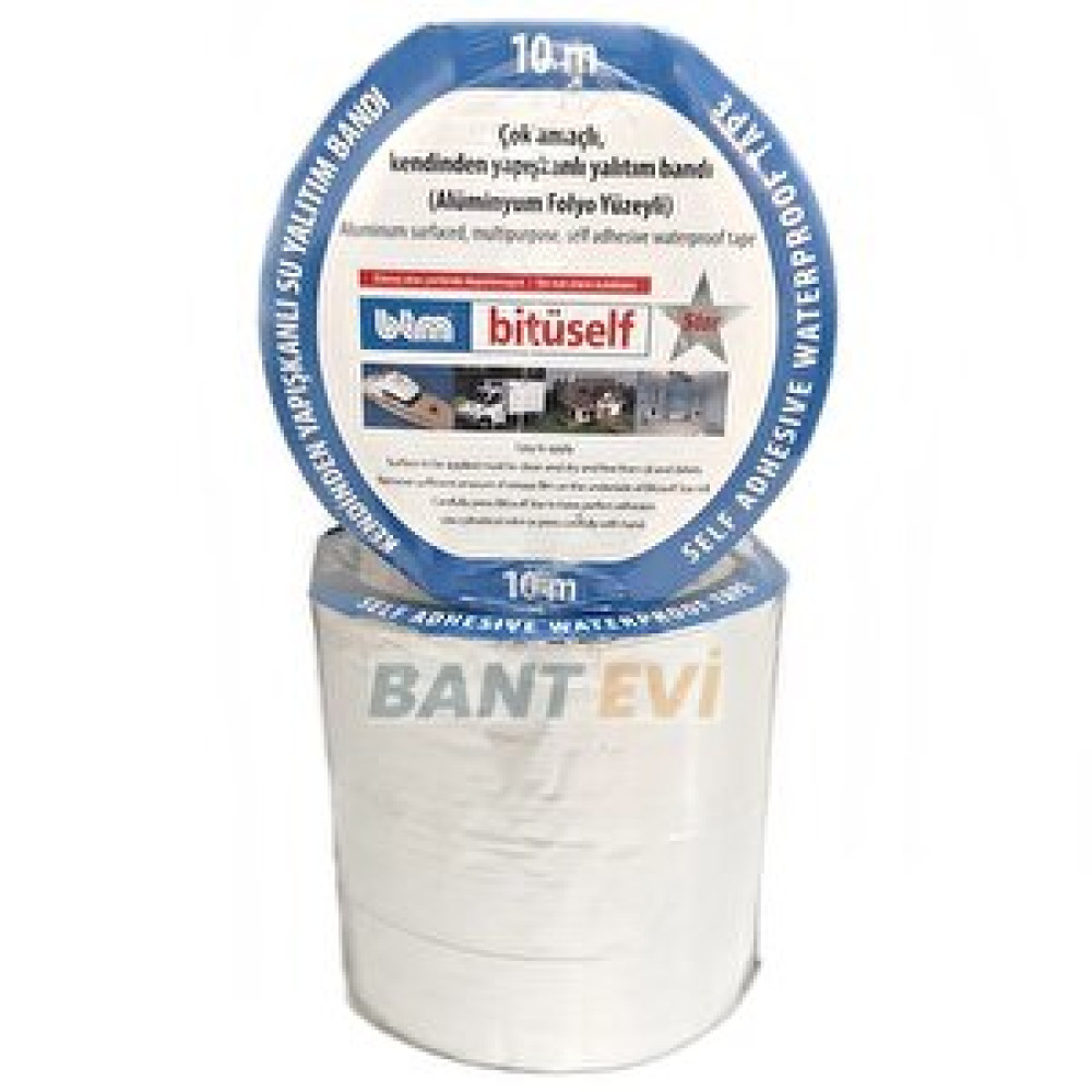 Bant Evi Ziftli Bitüself Oto Ses Ve Su Yalıtımı Bandı 10cmx10m Alüminyum Kaplı Çatı İzolasyon Alubütil Bitüm 10 cm Dış Cephe Yalıtım Malzemeleri Fiyatı