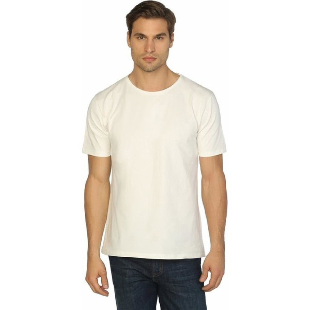 Bant Giyim Ekru Bisiklet Yaka Likralı Erkek T-Shirt Erkek T-shirt Fiyatı