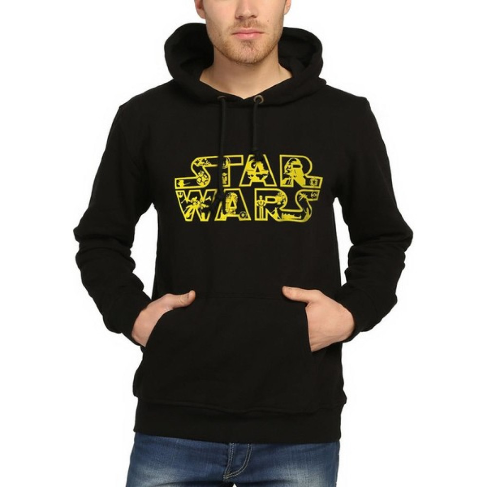 Bant Giyim - Star Wars Siyah Kapşonlu Erkek Sweatshirt Erkek XXL Erkek Sweatshirt Fiyatı