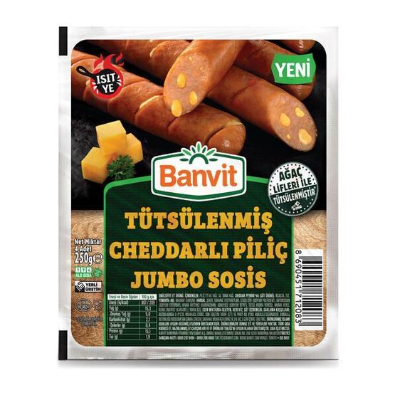 Banvit 250 gr Tütsülenmiş Cheddarlı Piliç Jumbo Sosis Şarküteri Fiyatı
