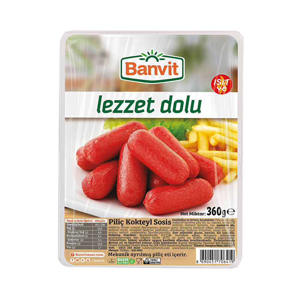 Banvit Kokteyl Piliç Sosis 360 G Şarküteri Fiyatı