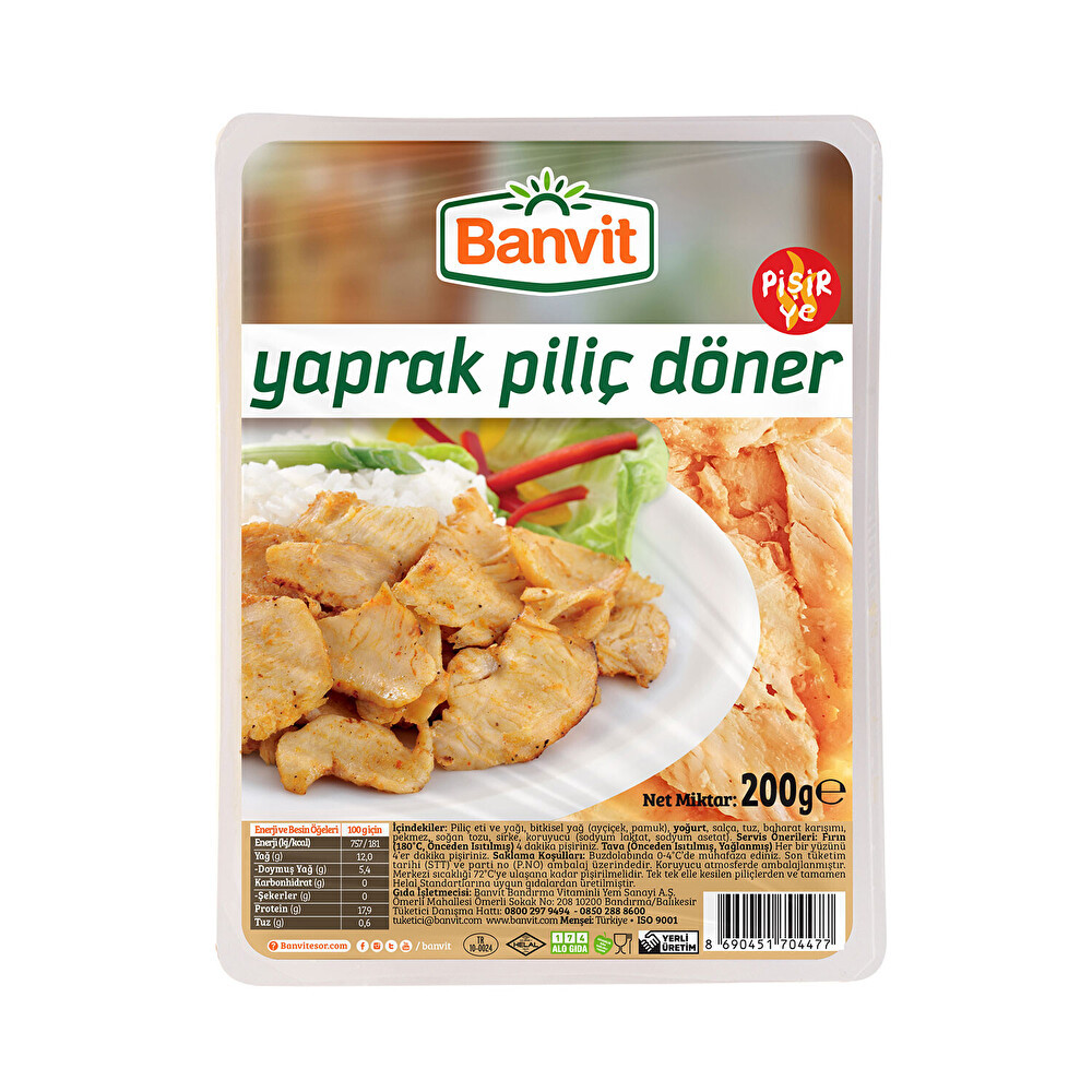 Banvit Piliç Döner Küvet 200 Gr Beyaz Et Fiyatı