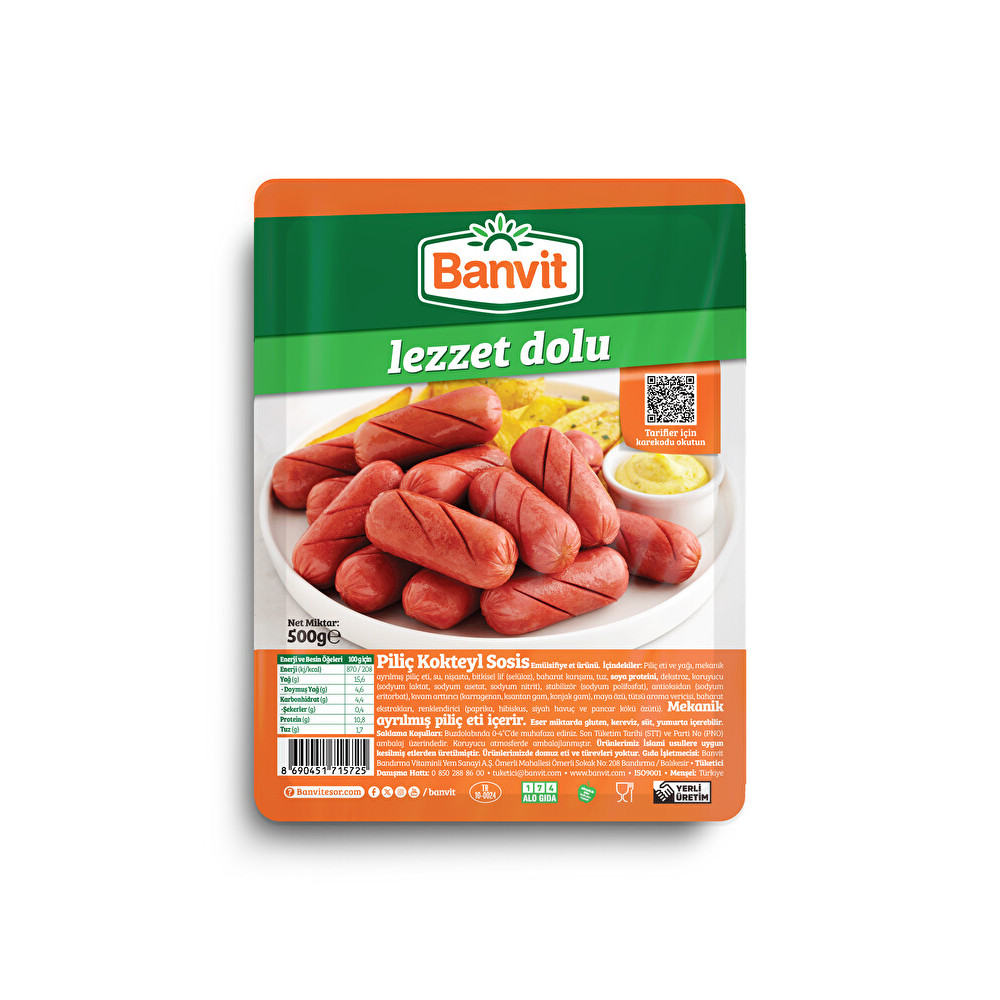 Banvit Piliç Kokteyl Sosis 500 g Diğer Fiyatı