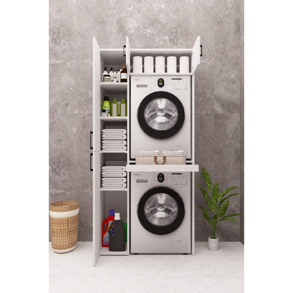 Banyo Dolap Çamaşır Kurutma Makinesi Dolabı - Beyaz Diğer Fiyatı