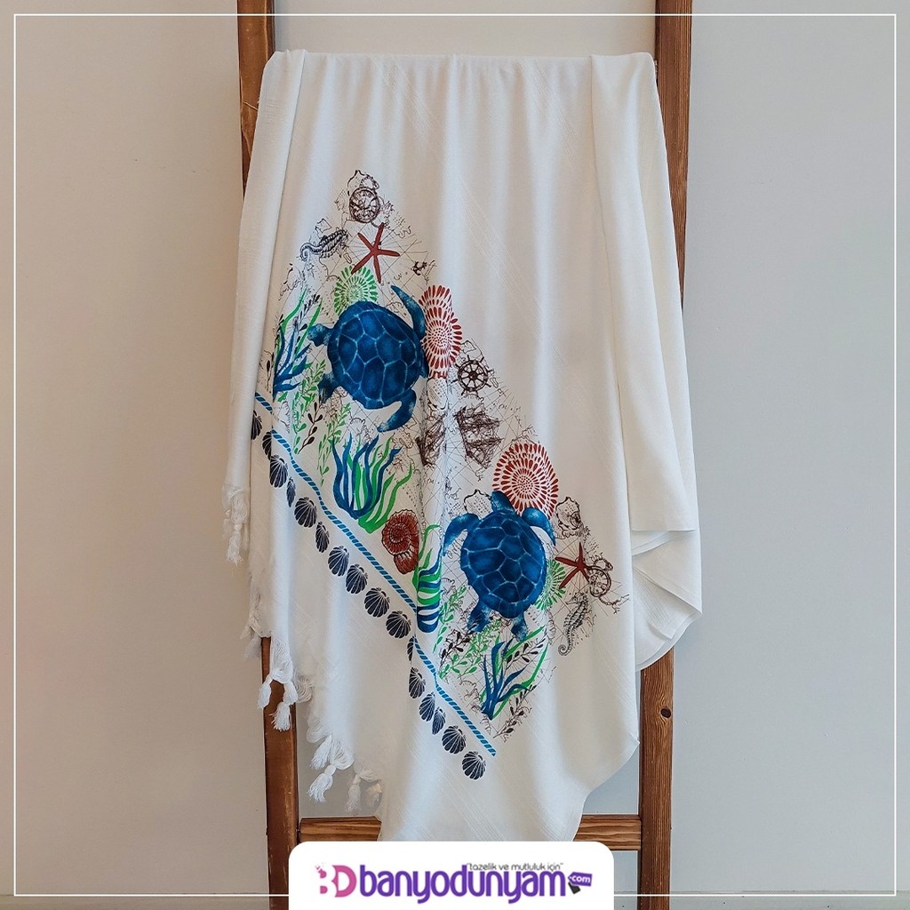 Banyo Dünyam Kaplumbağa Baskılı Cildinize Nefes Aldıracak Plaj Peştemali 100x180cm - Bej - 100 x 180 cm SSD / Solid State Drive Fiyatı