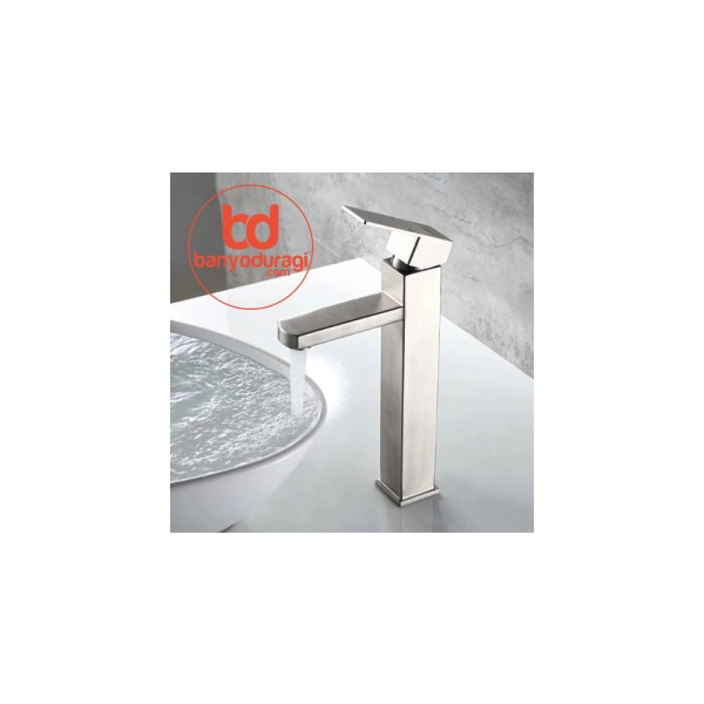 Banyo Durağı Inox Çanak Lavabo Bataryası Yüksek Paslanmaz Çelik Yüksek Çanak Lavabo Bataryası Fleko - Krom Bataryalar & Musluklar Fiyatı