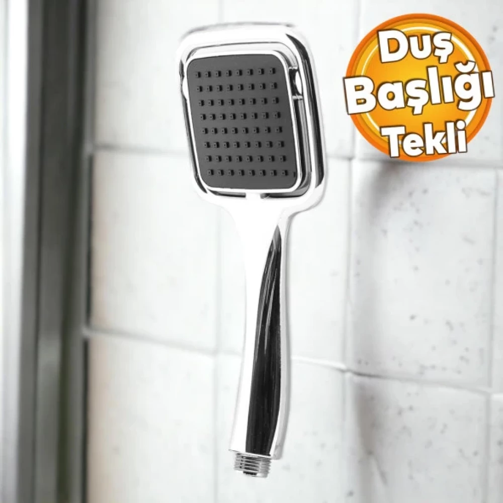 Banyo Telefon Aksesuar Tek Dus Basligi Kare Klasik Tek Fonksiyonlu Su Fiskirtma El Fiskiye Baslik Duş Başlığı Fiyatı