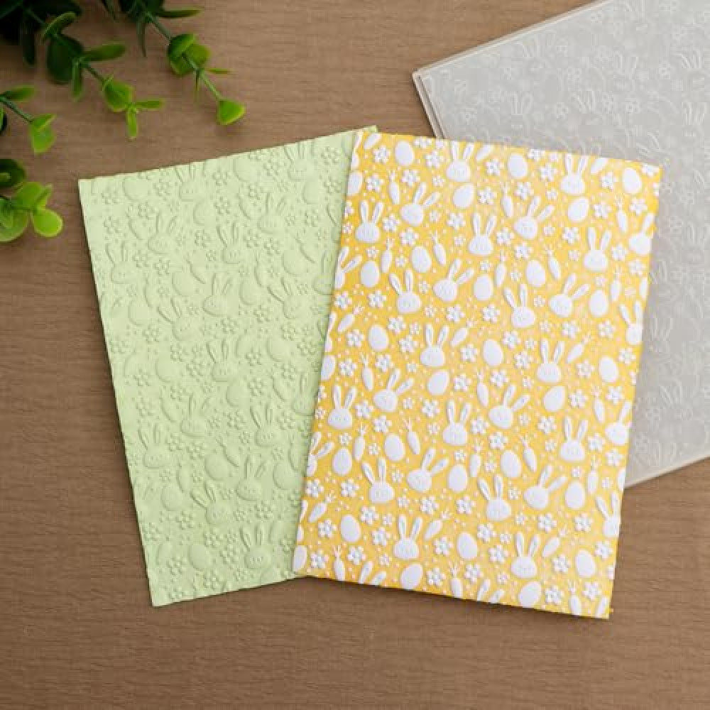 BAOFALI 3D Embossing Folder for Card Making,Easter Bunny Plastic Texture Fades Embossing Folder Template for Scrapbooking Cardstock Album DIY Decoration Paper Crafting 6.3x4.5inch