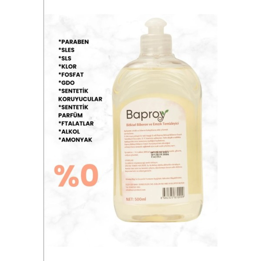 Baproy Baby Bitkisel Biberon Emzik Temizleyicisi 500 ml * 2 Adet - Bej Biberon Fiyatı
