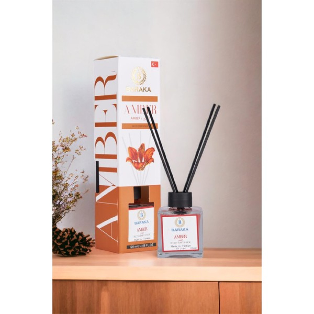 Baraka Çubuklu Oda ve Ortam Kokusu - Amber 120ML Amber - 1 Adet Dekoratif Mum Fiyatı