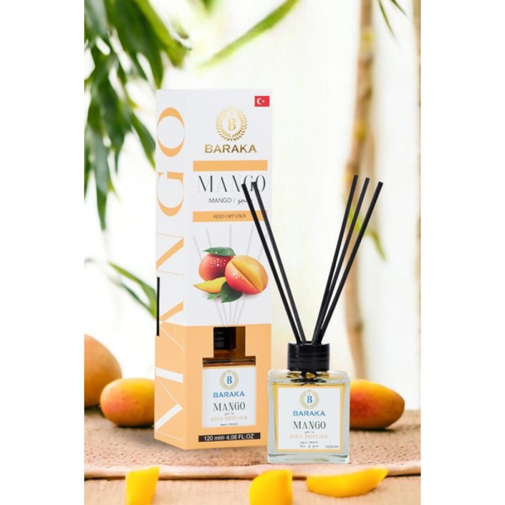 Baraka Çubuklu Oda ve Ortam Kokusu- Mango 120ML - 1 Adet Dekoratif Mum Fiyatı