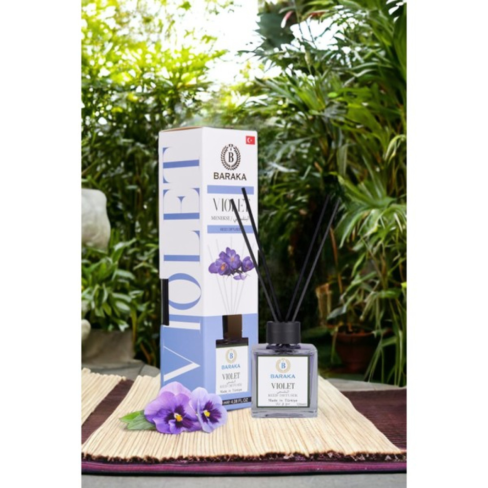 Baraka Çubuklu Oda ve Ortam Kokusu - Menekşe 120ML Violet - 1 Adet Dekoratif Mum Fiyatı
