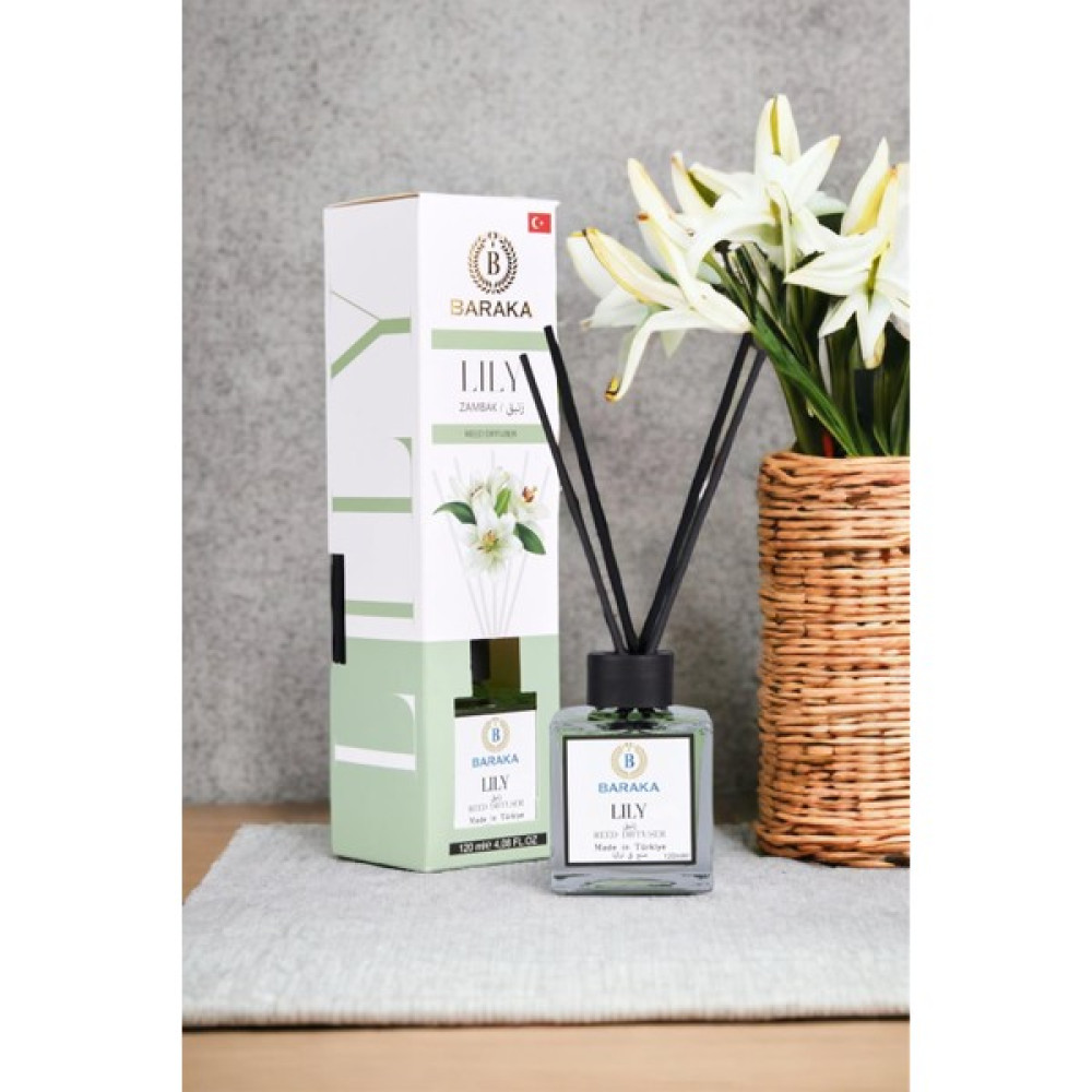 Baraka Çubuklu Oda ve Ortam Kokusu - Zambak 120ML Lily - 1 Adet Dekoratif Mum Fiyatı
