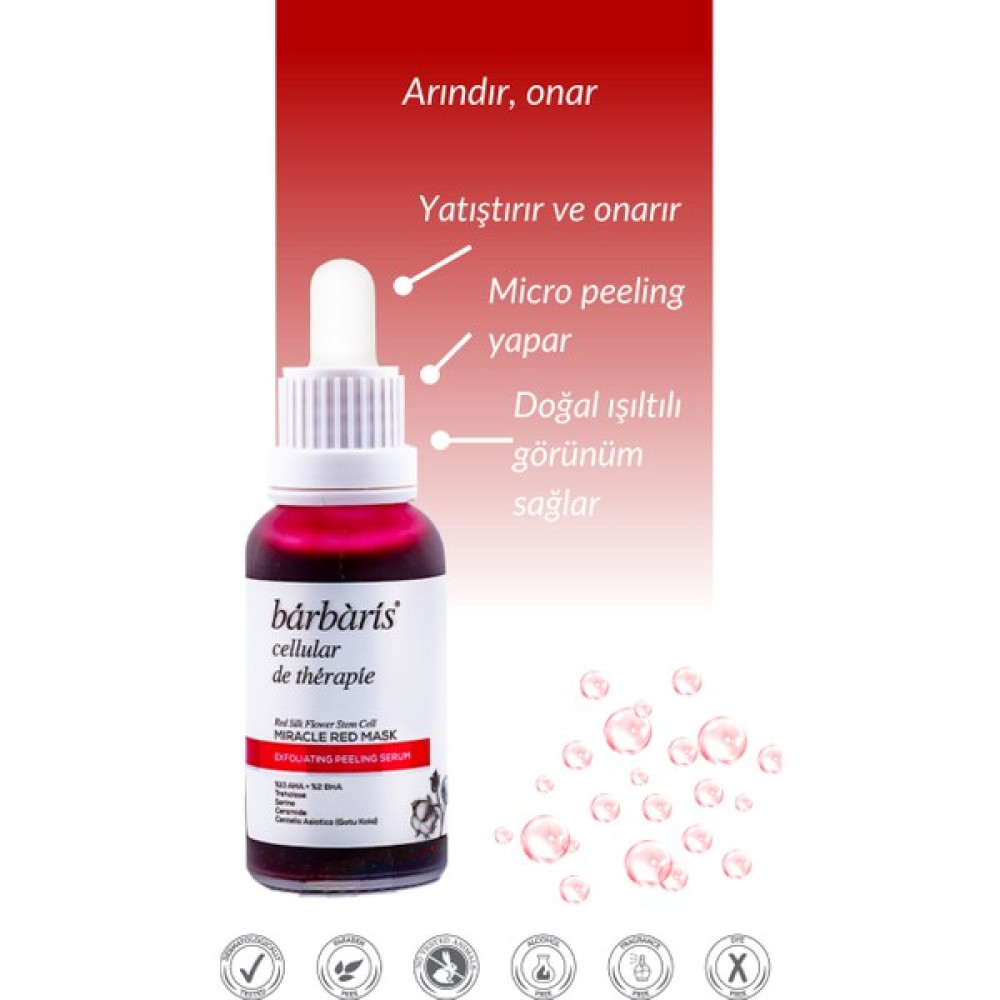 Barbaris Cilt Yenileyici 10% Aha + 2% Bha Mucizevi Kırmızı Peeling Serumu (Glycolic Acid + Salicylic Acid) 30ML Anti-Aging / Yaşlanma Karşıtı Fiyatı