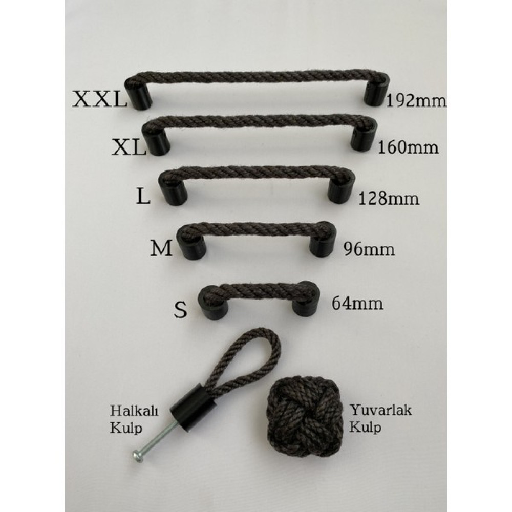 Barbarossa Hasır Kulp Kapı Dolap Vestiyer Çekmece Kulbu Kulp 1 Adet Antrasit Siyah - 128mm Nalburiye & Hırdavat Fiyatı