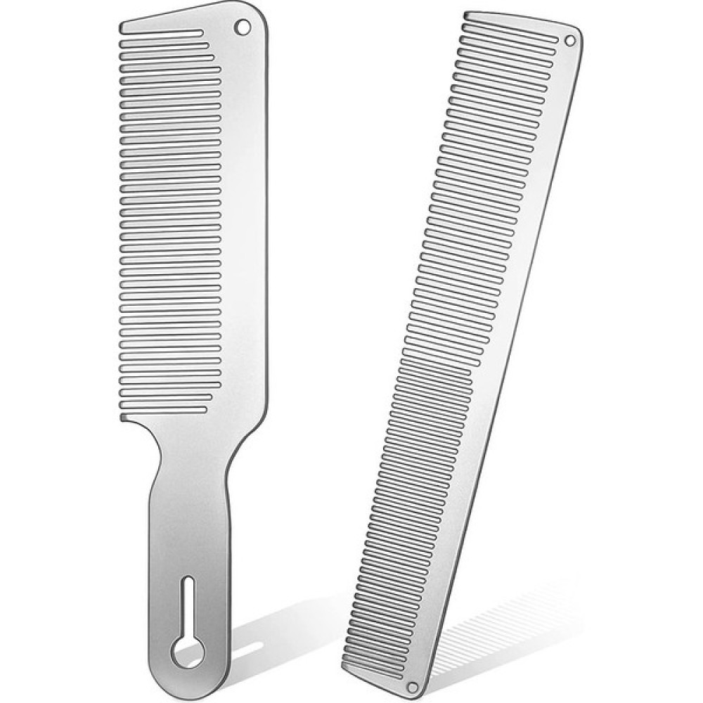 Barber World 2 Adet Metal Tarak Metal Berber Tarak Paslanmaz Çelik Karıştırma Tarak Ince Stil Kesme Tarak Düz Üst Kesme Tarağı (Gümüş Gri) (Yurt Dı... Saç Fırçası ve Tarağı Fiyatı
