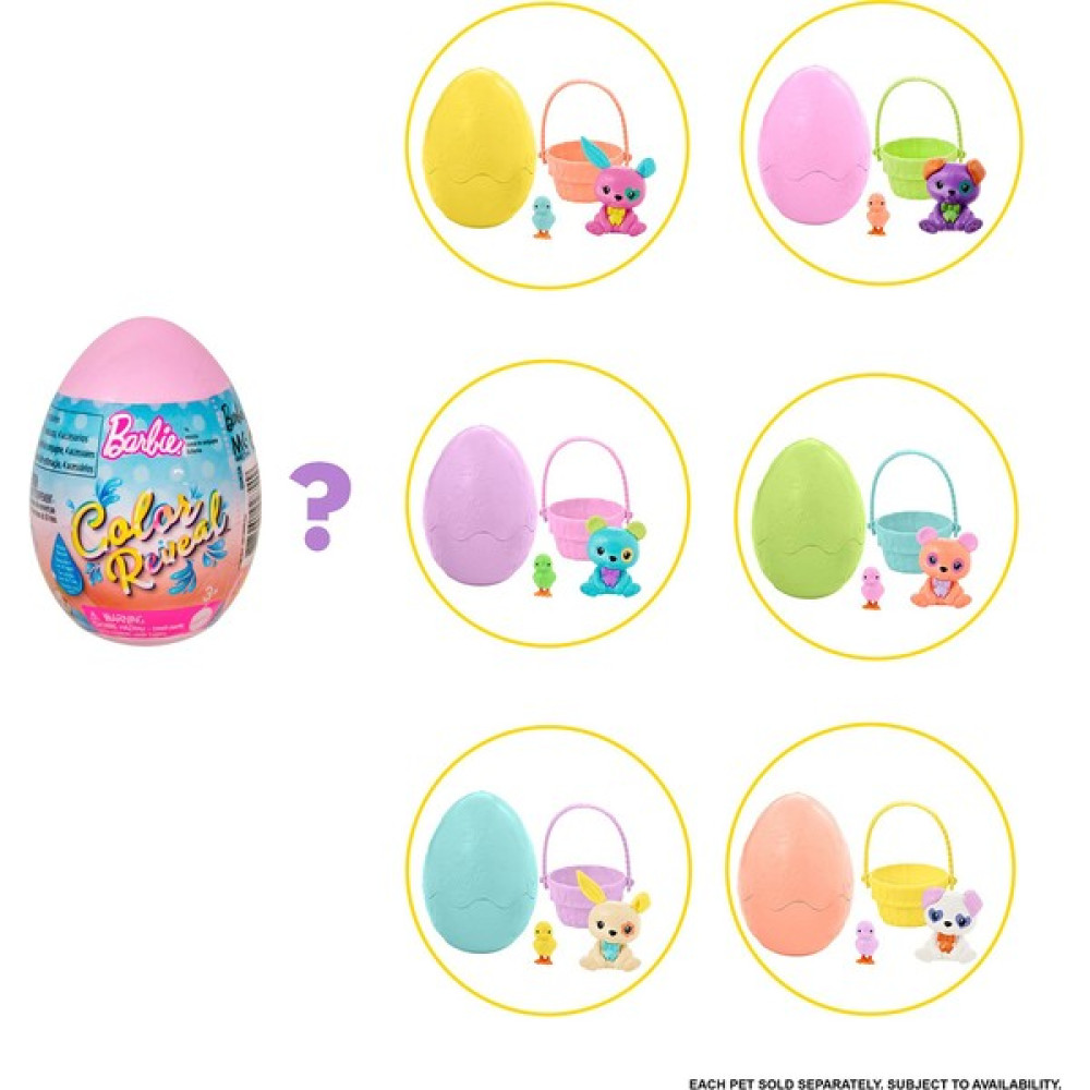 Barbie GVK58 Color Reveal™, Renk Değiştiren Sürpriz Hayvan Figürleri (Yumurta Şeklinde Paketli) Oyun Seti Fiyatı