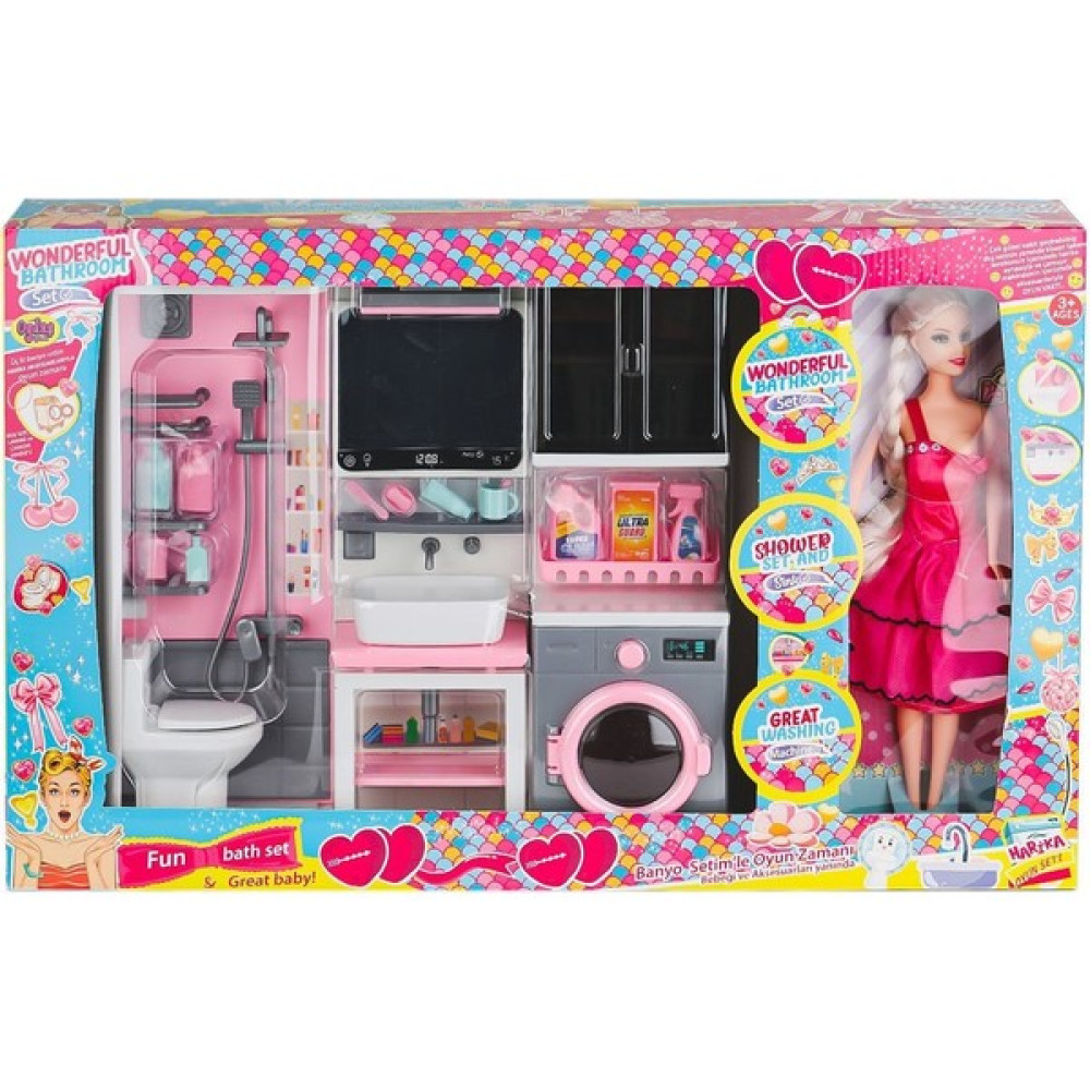 Barbie OYD-02393 Bebek ile Banyo Seti Oyun Zamanı -Oydaş Oyuncak Oto Boyaları Fiyatı