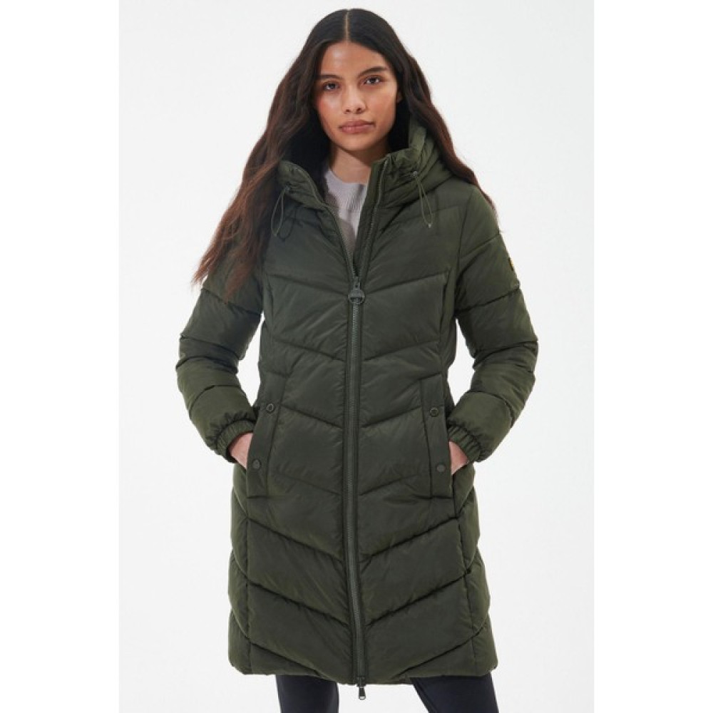 Barbour International B.ıntl Boston Longline Kapitone Ceket OL51 Envy Bayan Mont Fiyatı