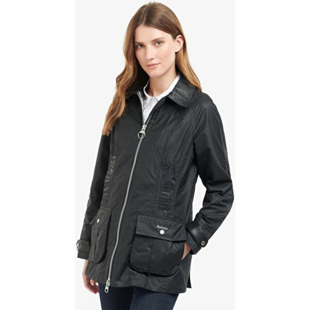 Barbour Premium Beadnell Yağlı Ceket BK11 Black Bayan Mont Fiyatı