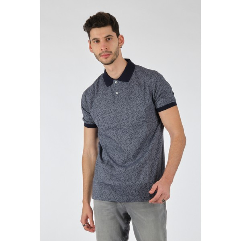 Barca Polo Yaka Desenli Kısa Kollu Gri-Lacivert Erkek T-Shirt 1102597 Erkek T-shirt Fiyatı