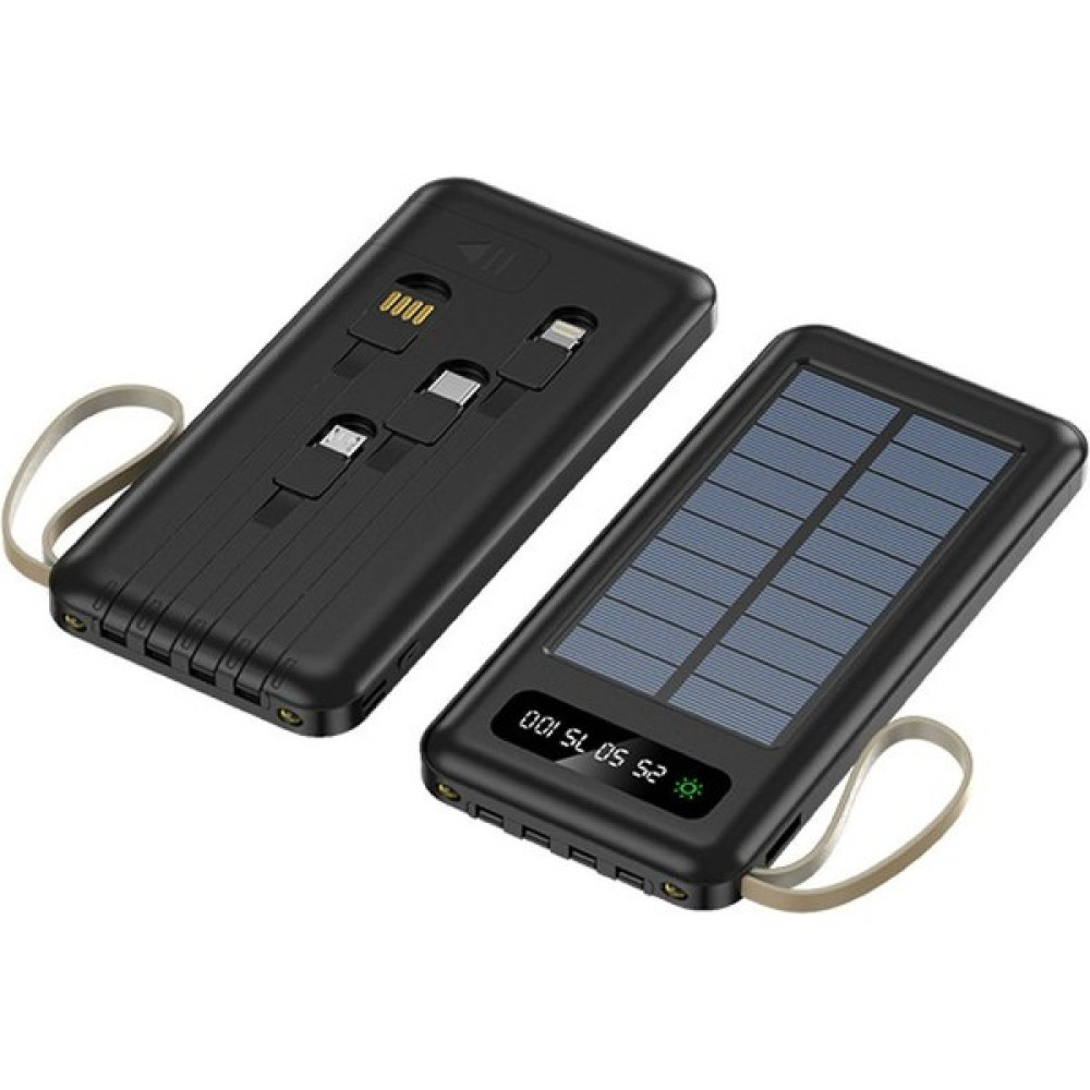 BARCODE 12000 Mah Güneş Enerjili Powerbank - Siyah Taşınabilir Şarj Cihazı - Powerbank Fiyatı