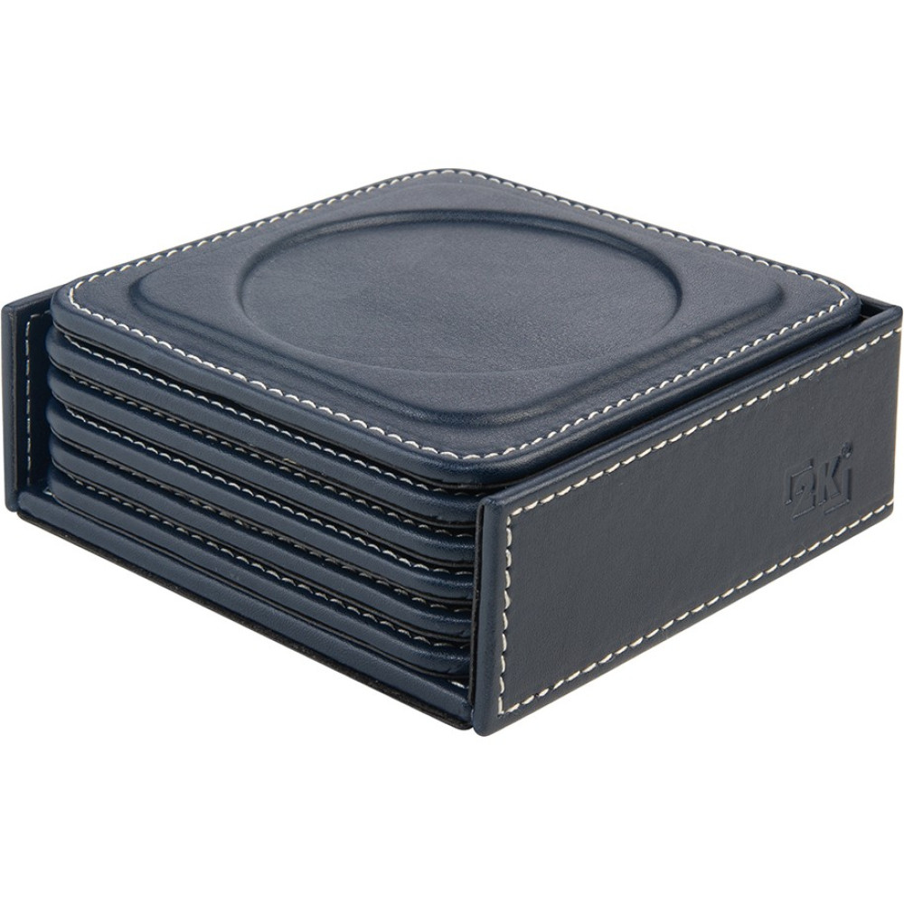 Bardak Altlığı,6’lı Set,masaüstü Yuvarlak Cup Coaster,vegan Suni DERI,11X11 Cm.,lacivert - Lacivert - 6'lı Set Bardak Altlığı Fiyatı