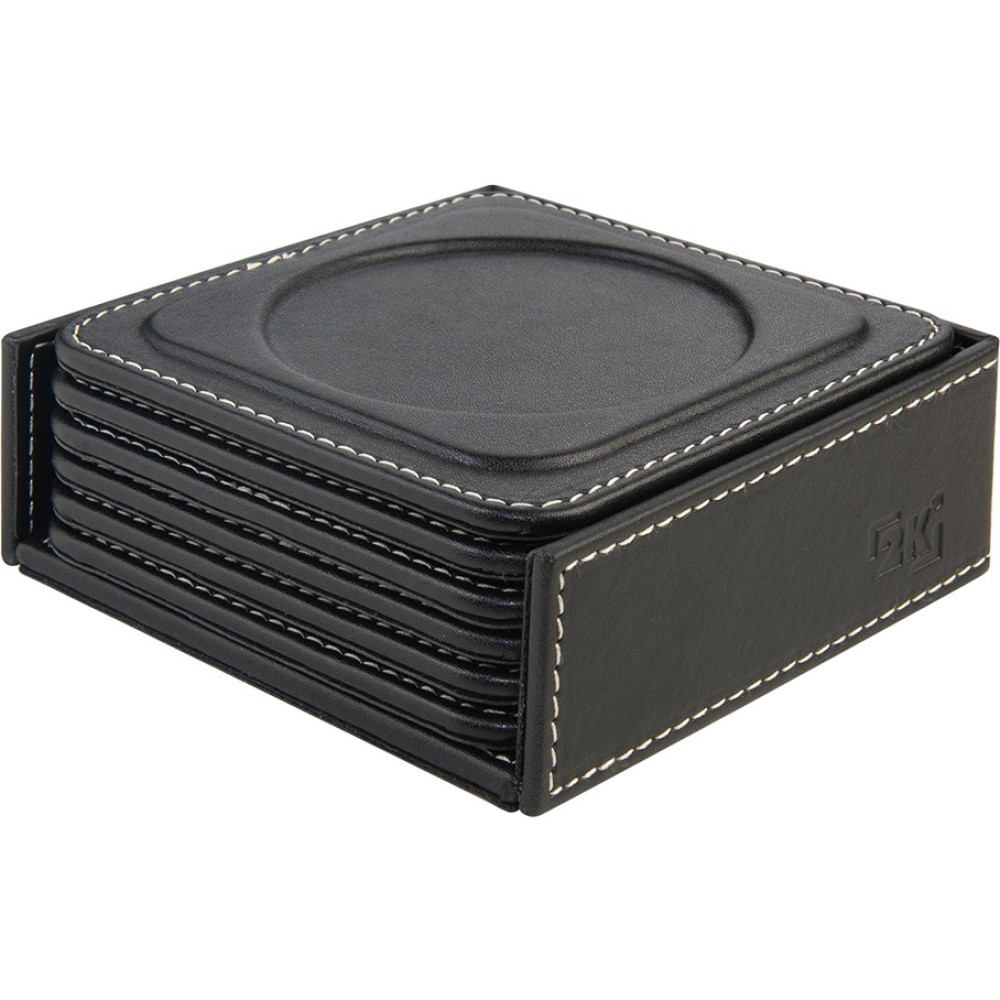 Bardak Altlığı,6’lı Set,masaüstü Yuvarlak Cup Coaster,vegan Suni DERI,11X11 Cm.,siyah - Siyah - 6'lı Set Bardak Altlığı Fiyatı