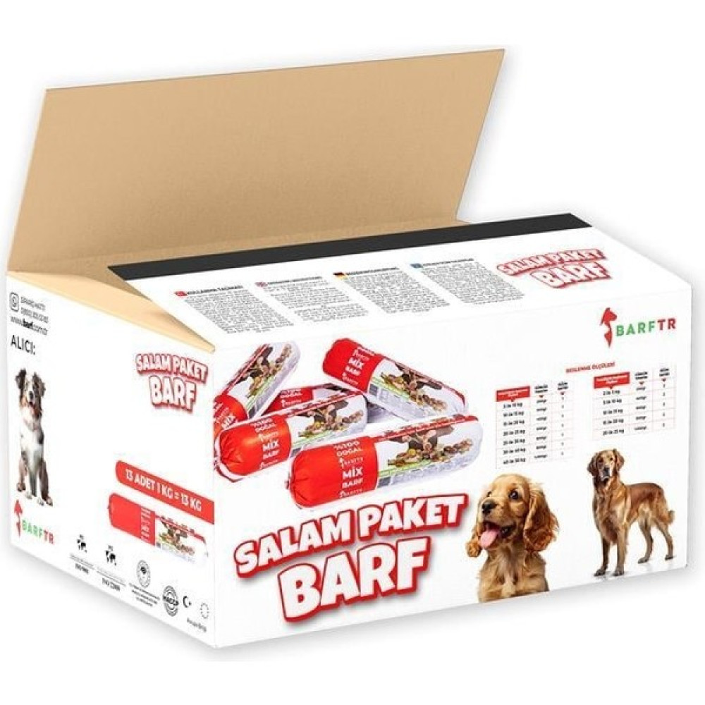 Barftr Mix Barf 13 kg 1000 gr Salam Paket Tekli Ambalajlarda Köpek Maması Evcil Hayvan Ürünleri Fiyatı