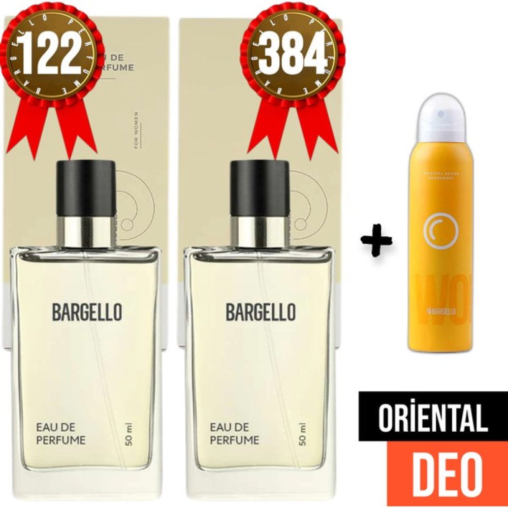 Bargello 122 Kadın Parfüm Oriental 50 ml EDP + 384 Kadın Parfüm Floral 50 ml EDP + Kadın Deodorant Oriental 150 ml Kadın Parfümleri Fiyatı