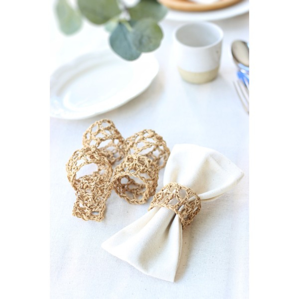 Baria Home 6 Lı Peçete Halkası - Kahverengi - 10 x 10 cm Masa Örtüsü Fiyatı