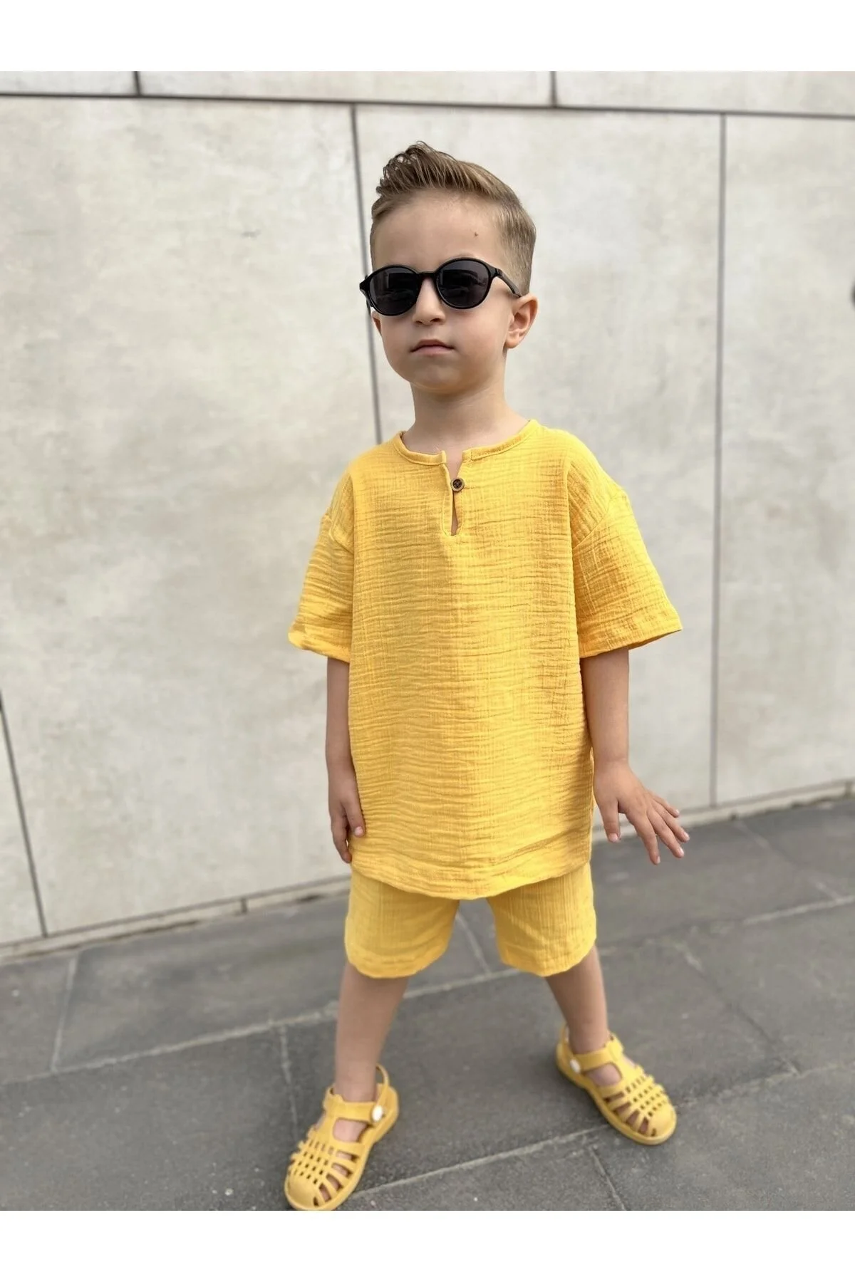 barin kids Çocuk Müslin Takım Yazlık Bohem 3-4 Yaş Beden" Kadın Giyim Fiyatı