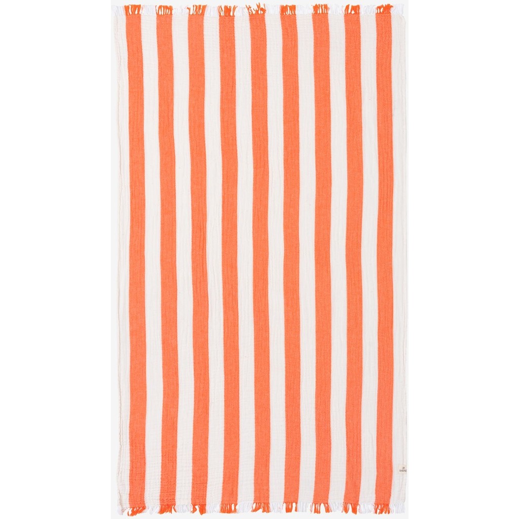 Barine Çizgili Dokulu Peştemal Turuncu - 90 x 175 cm - Mercan Diğer Fiyatı